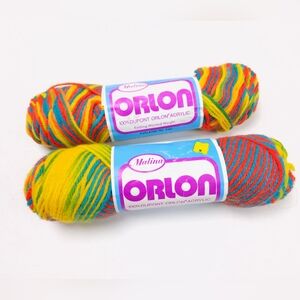 Malina Orlon Vintage Colorful Acrylic Yarn Circus Time Veriegated Skeins